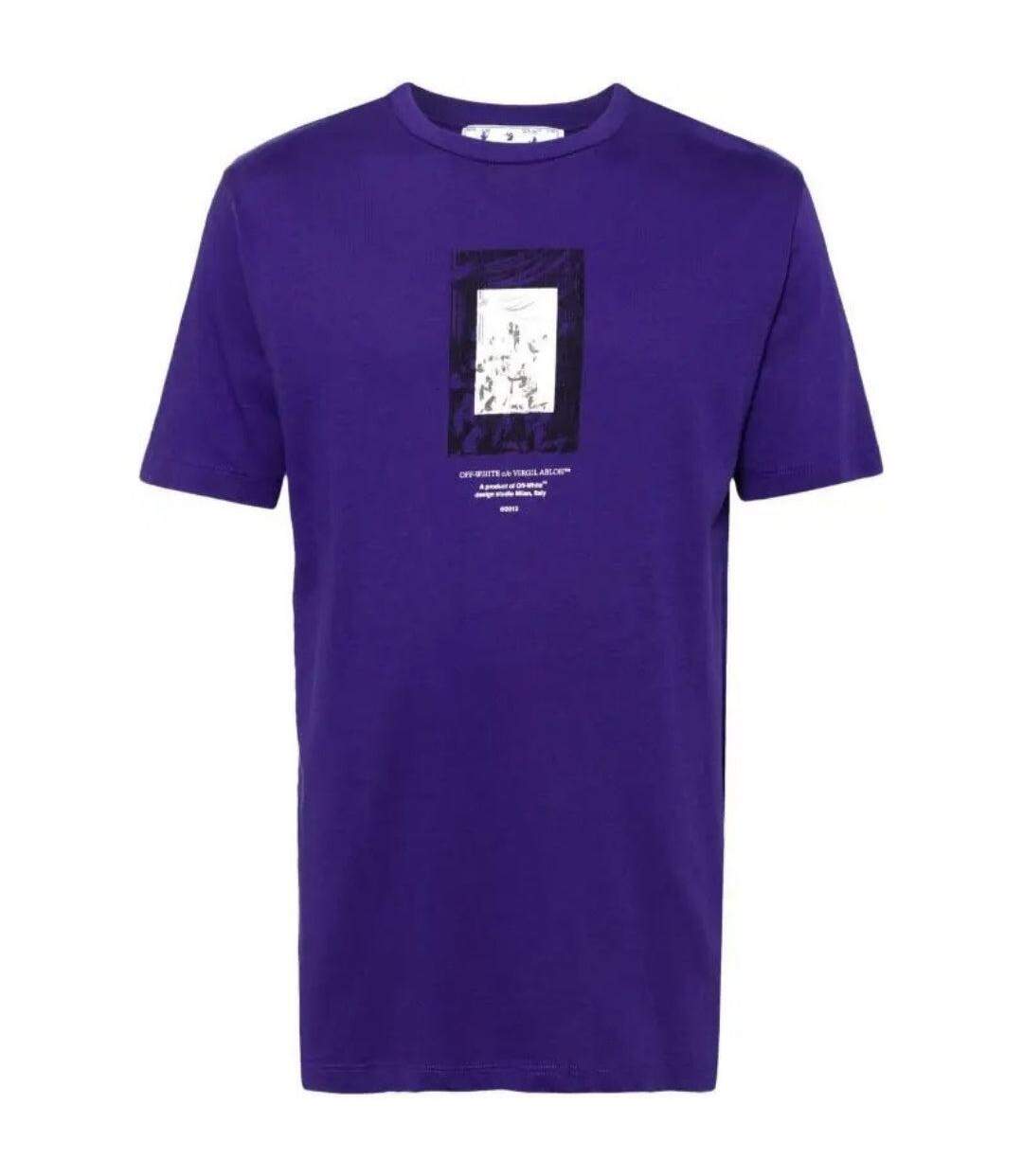 T-shirt Motif/style Miroir Homme Violet Off White-1