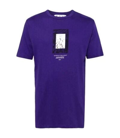 T-shirt Motif/style Miroir Homme Violet Off White
