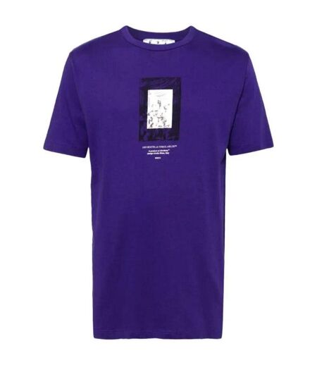 T-shirt Motif/style Miroir Homme Violet Off White