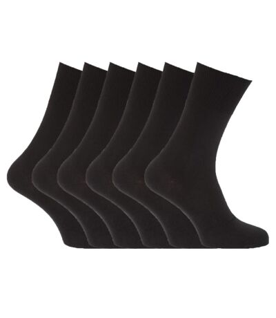 Lot De 6 Chaussettes Non-élastiquée Paires Homme Noir Universal Textiles