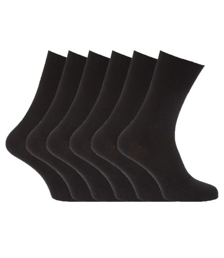 Lot De 6 Chaussettes Non-élastiquée Paires Homme Noir Universal Textiles