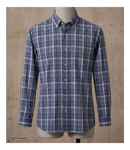 SEDETEX M031 - Chemise à carreaux manches longues pour homme avec coupe confort et repassage facile