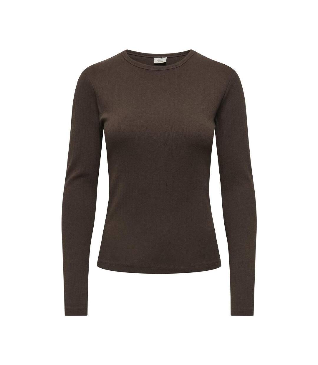 T-Shirt manches longues marron foncé femme jdy vaya-1