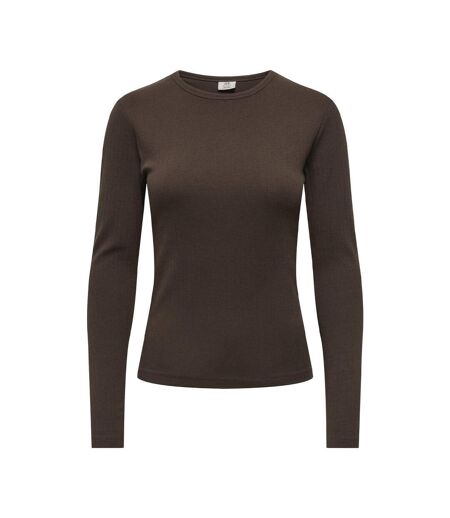 T-Shirt manches longues marron foncé femme jdy vaya