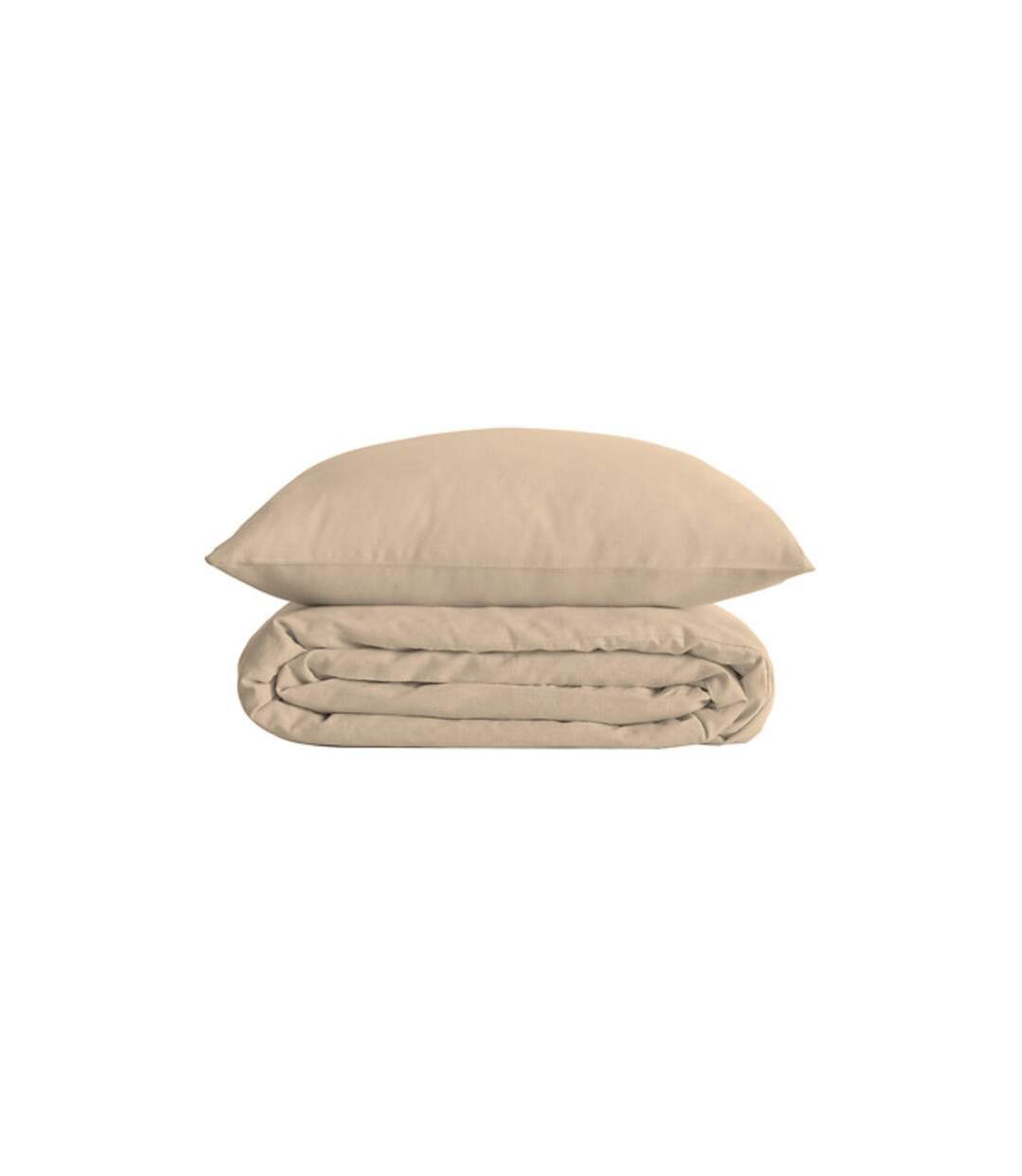 Parure de Lit 3 Pièces Percale 240x220cm Beige Lin-4