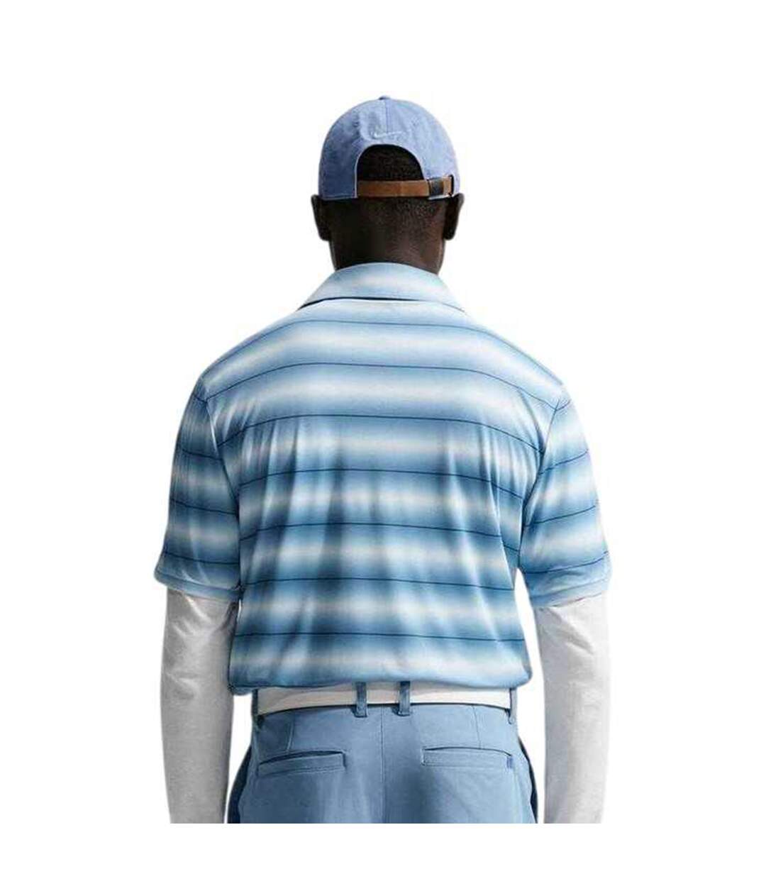 Mens Par Striped Dri-fit Polo Shirt Blue Nike-2