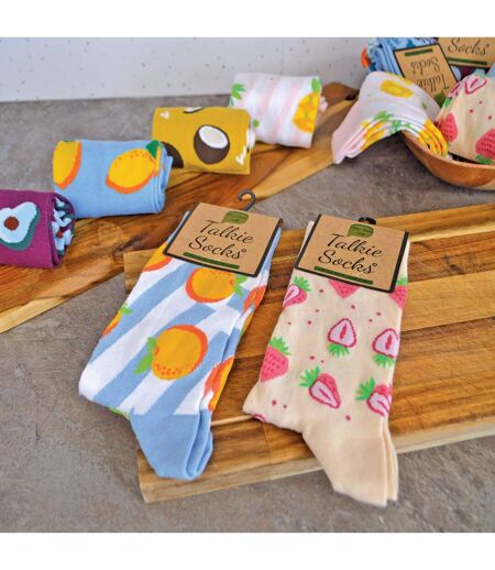 Chaussettes Femme Coton avec Motifs Fruits