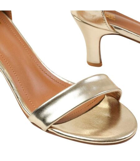 Where´s That From Womens/ladies Madrid Pu Ankle Strap High Heels Gold Where's That From