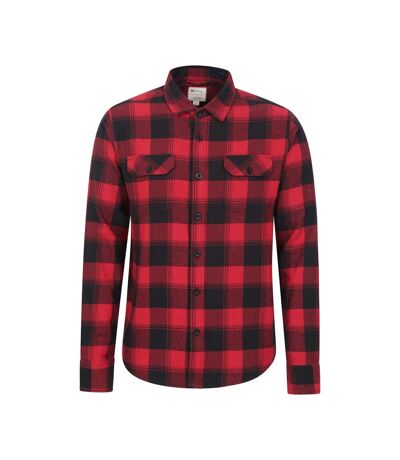 Mens trace flannel long-sleeved shirt red Mountain Warehouse