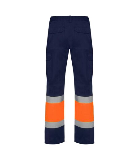 Pantalon Naos Homme Bleu Marine Orange Fluo Roly Workwear