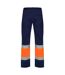Pantalon Naos Homme Bleu Marine Orange Fluo Roly Workwear-2