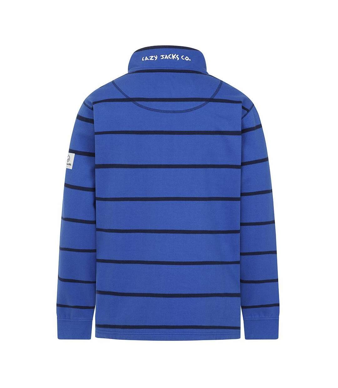 Sweat Motif/style Rayé Homme Bleu Roi Lazy Jacks-3