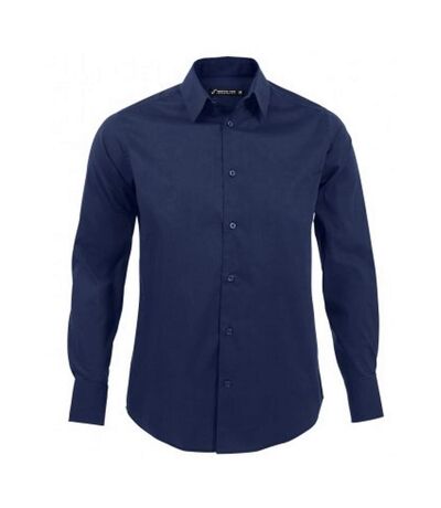 SOLS Mens Brighton Long Sleeve Fitted Work Shirt (Dark Blue) - UTPC337