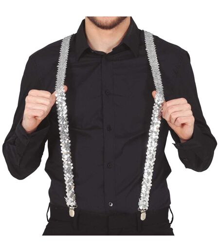 Bretelles Motif/style Sequins Adulte Argenté Fiestas Guirca