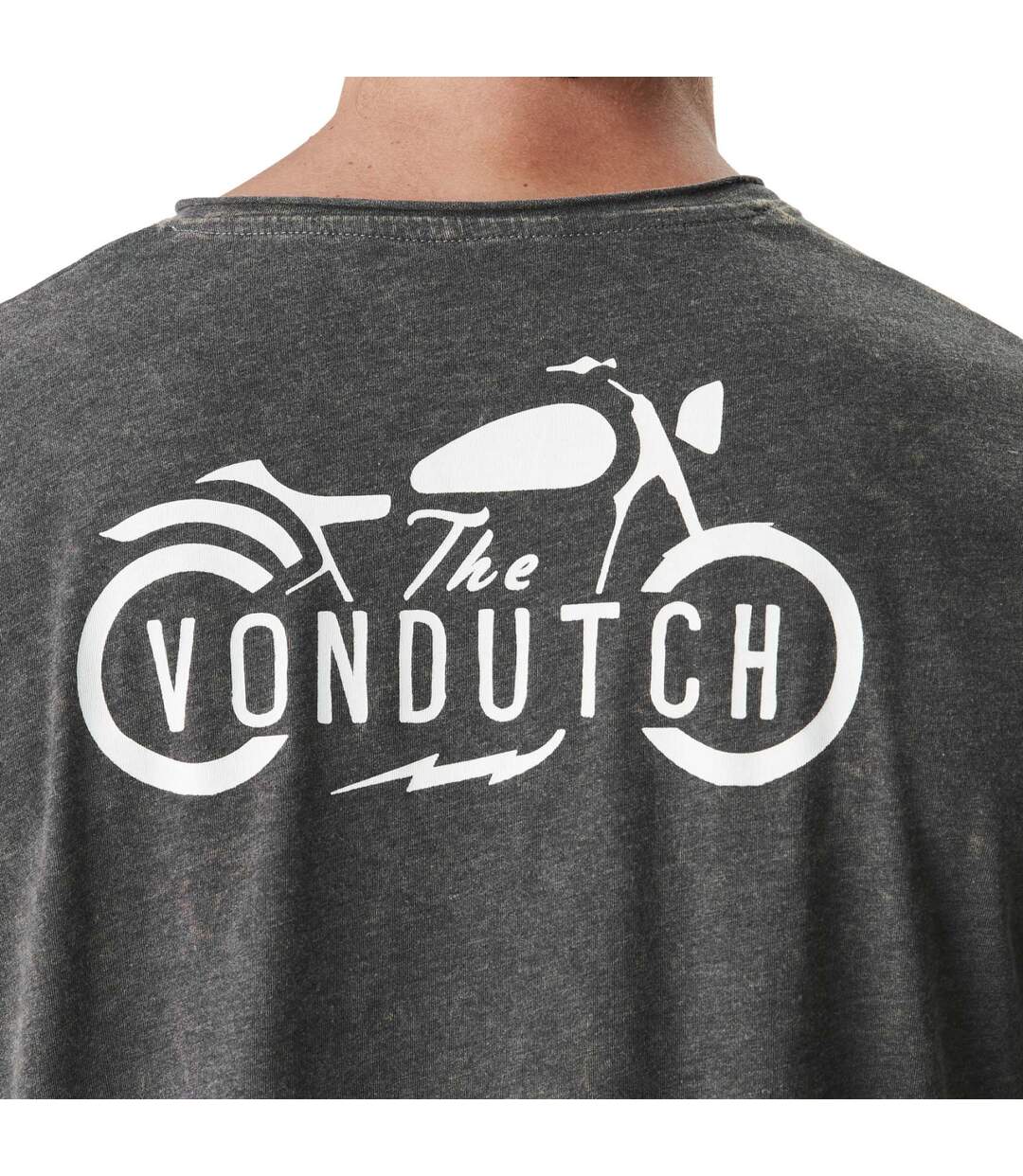 T-shirt homme col V en burnt out avec print Mott Vondutch-2