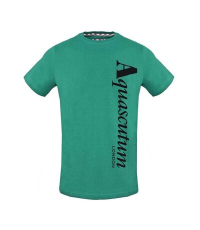 T-shirt Motif Logo Vertical Homme Vert Aquascutum
