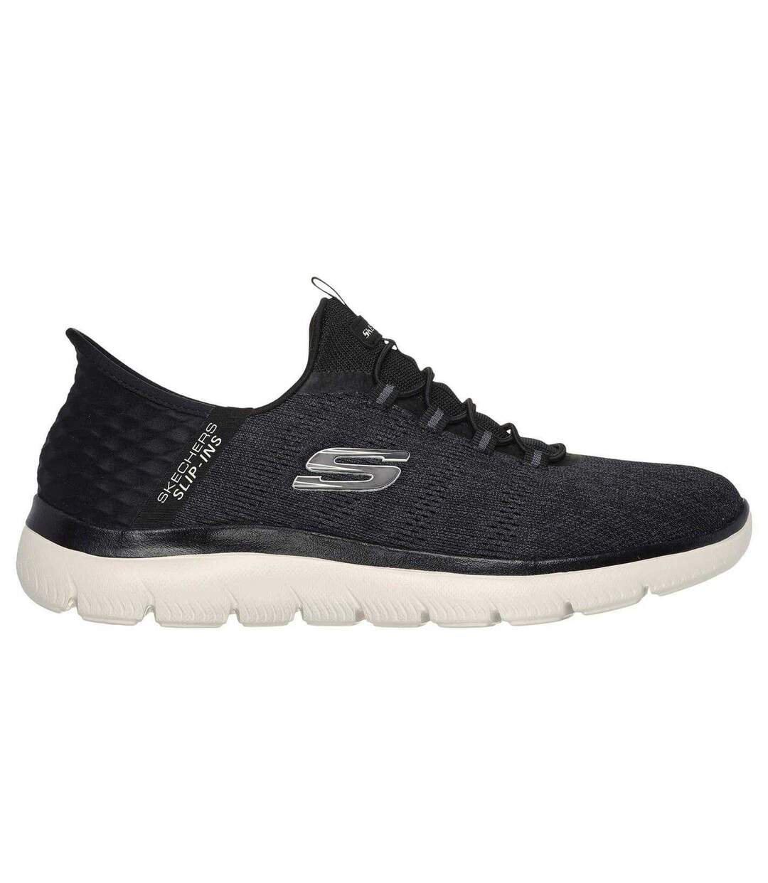 Mens Summits Key Pace Mesh Slip-in Flat Trainers Black Skechers-3