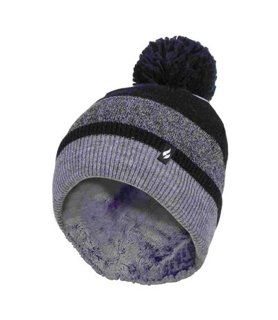 Ladies Warm Knit Fleece Lined Winter Hat with Pom Pom