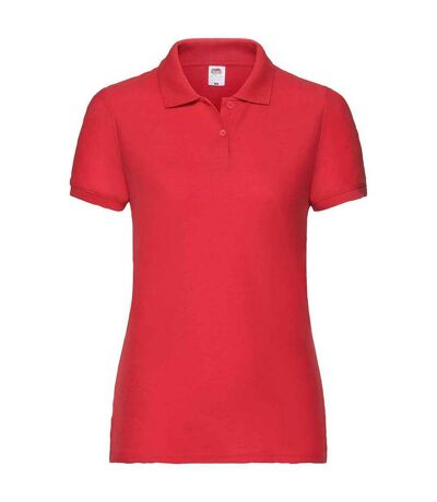 Womens/ladies lady fit piqué polo shirt red Fruit of the Loom