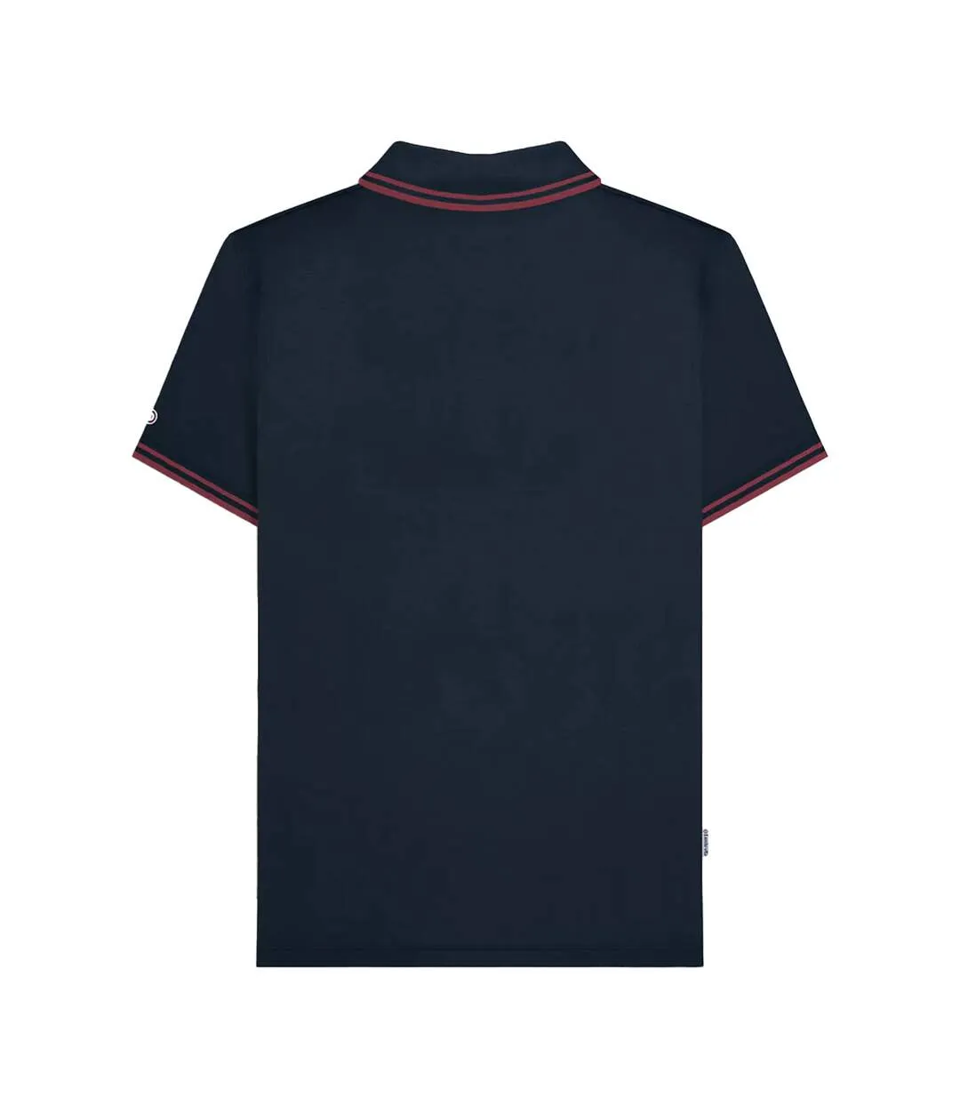 Polo Motif/style Rayure Contrastée Sur Bord Homme Bleu Marine Foncé Bordeaux Lambretta-2