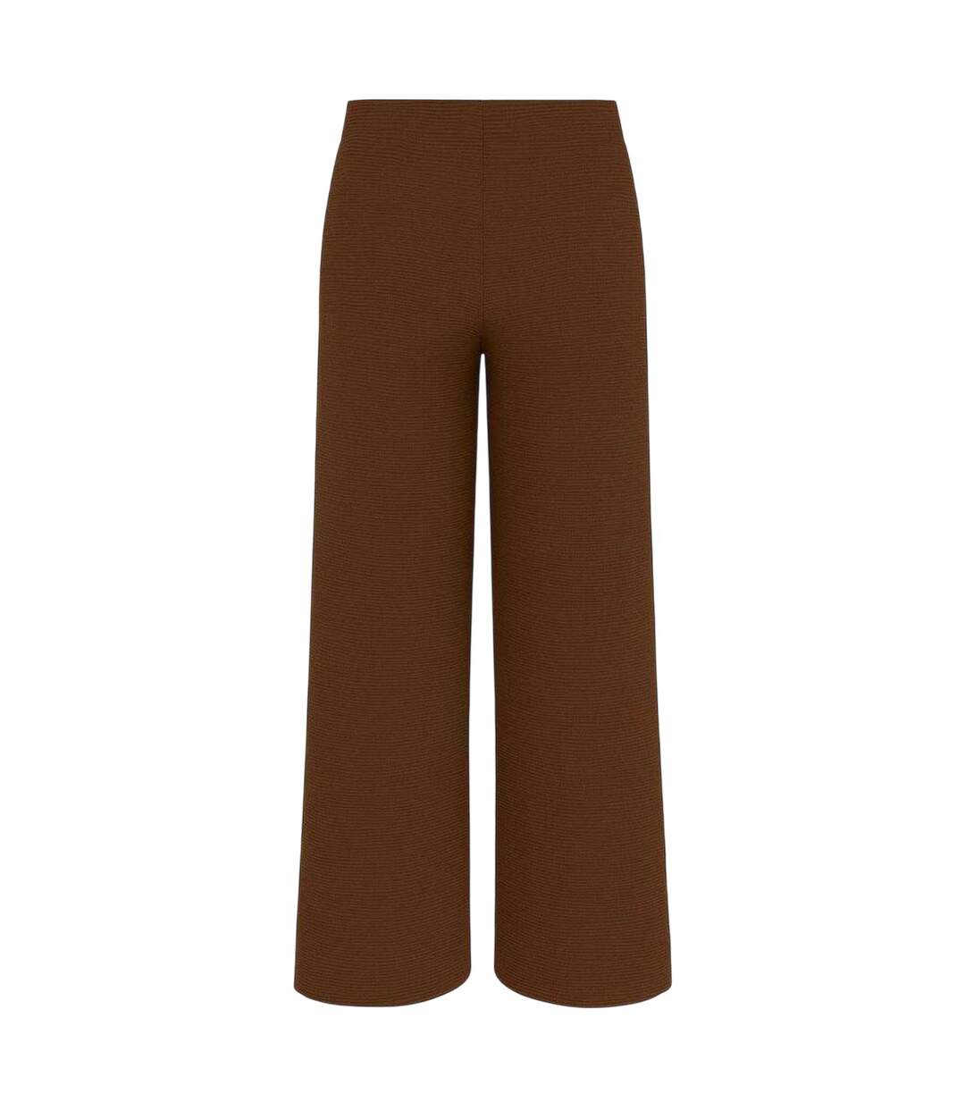 Womens/ladies Textured Wide Leg Trousers Chocolate I Saw It First-2