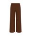 Womens/ladies Textured Wide Leg Trousers Chocolate I Saw It First-2