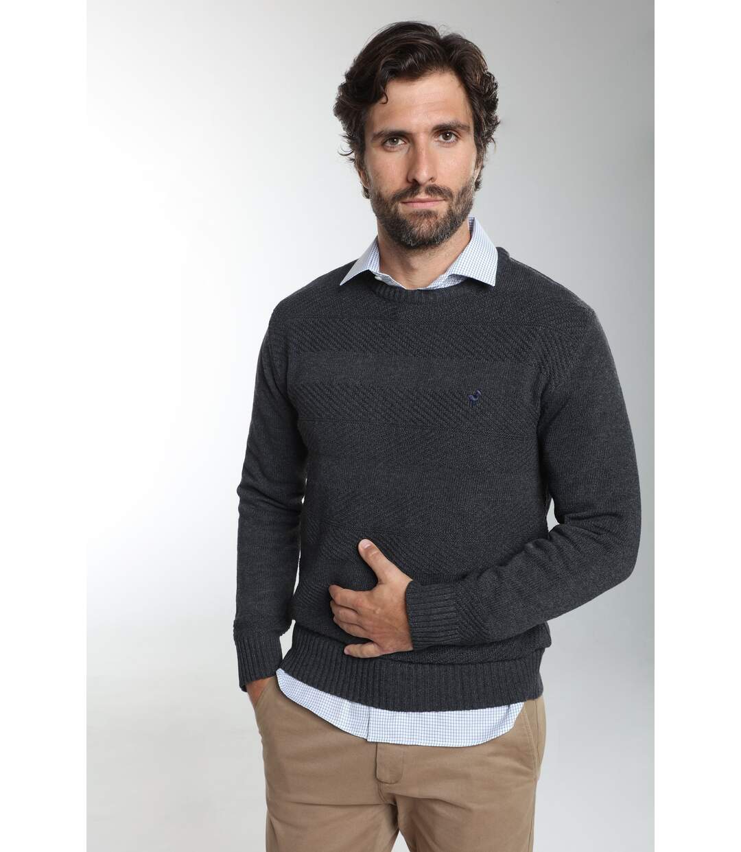 Pull col rond  en coton LUKA-1
