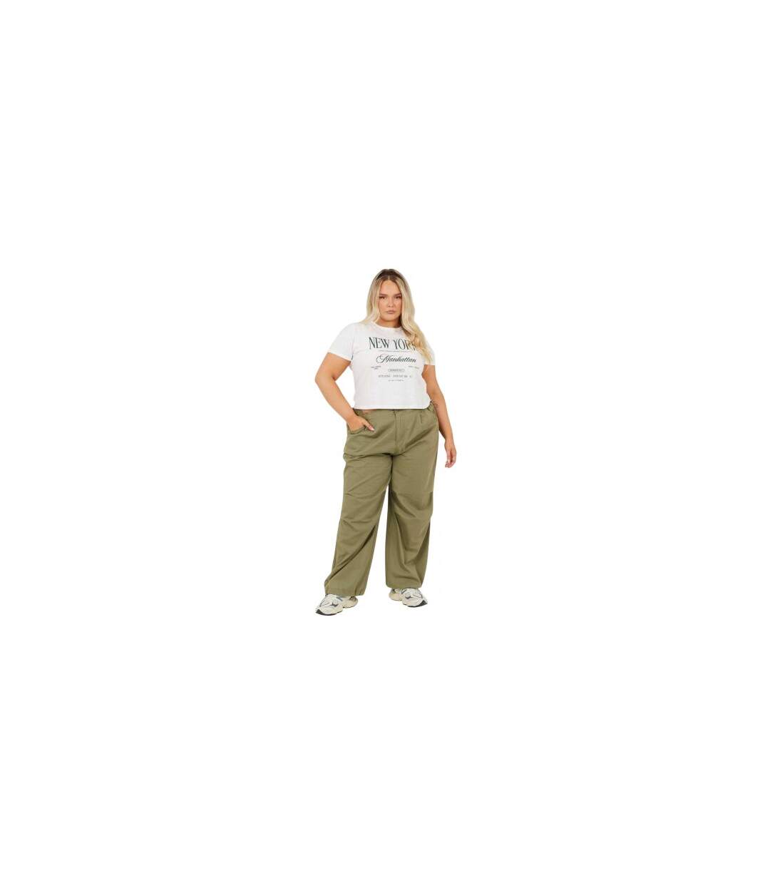 Pantalon À Poches Femme Vert Kaki Brave Soul-1