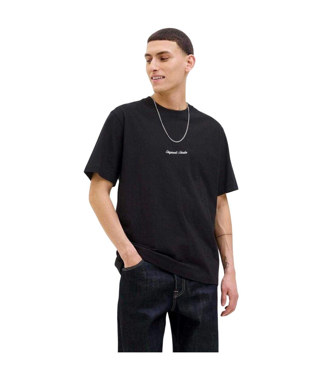 T-shirt Norrebro Homme Noir Jack And Jones-4