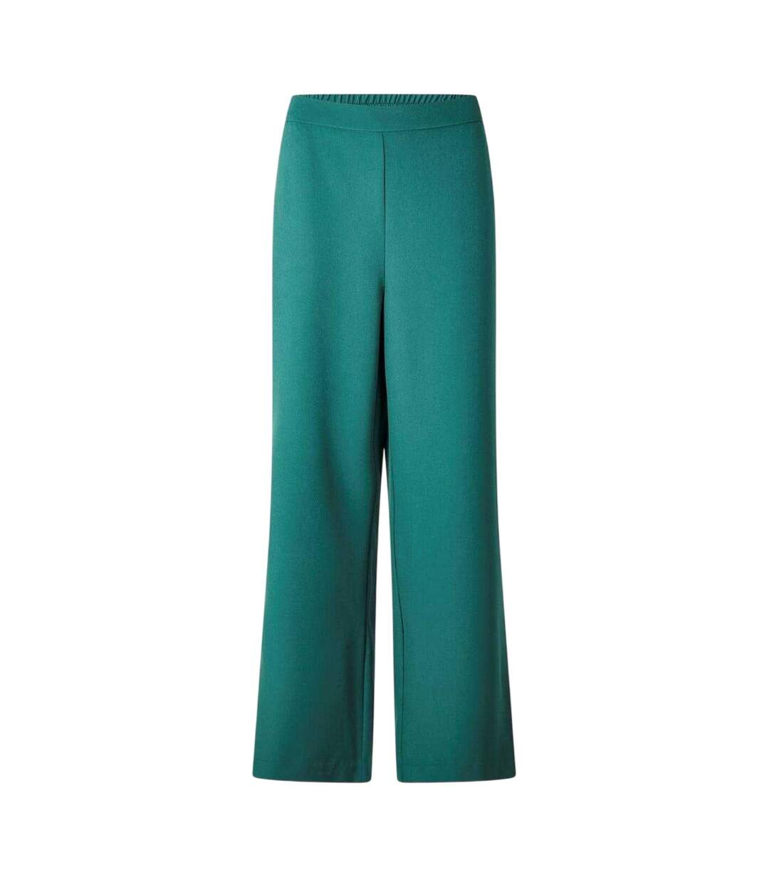 Womens/ladies Elasticated Wide Leg Trousers Trek Green Pieces-1