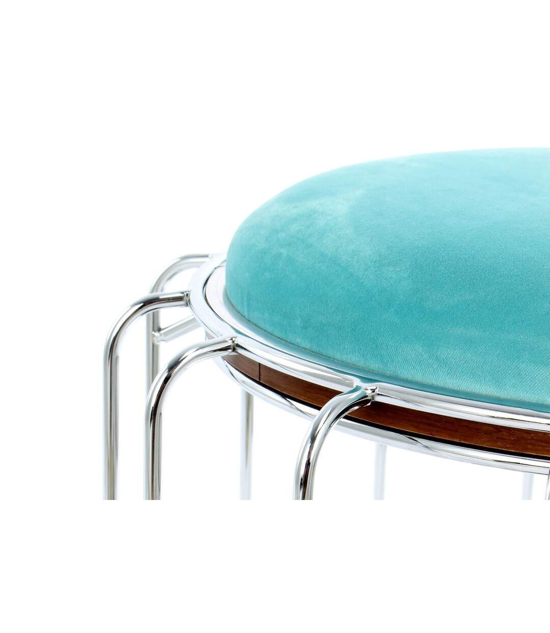 Pouf & Table d'Appoint Comfortable 50cm Menthe & Argent-2