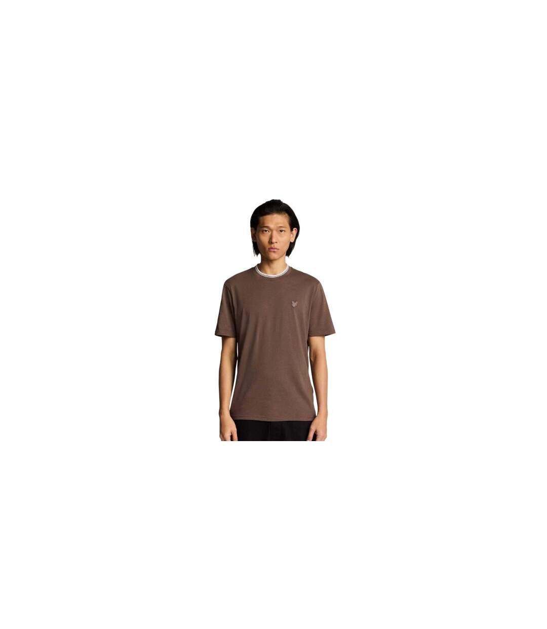 Mens Superfine Contrast Tipped Cotton Regular T-shirt Purple Lyle & Scott-1