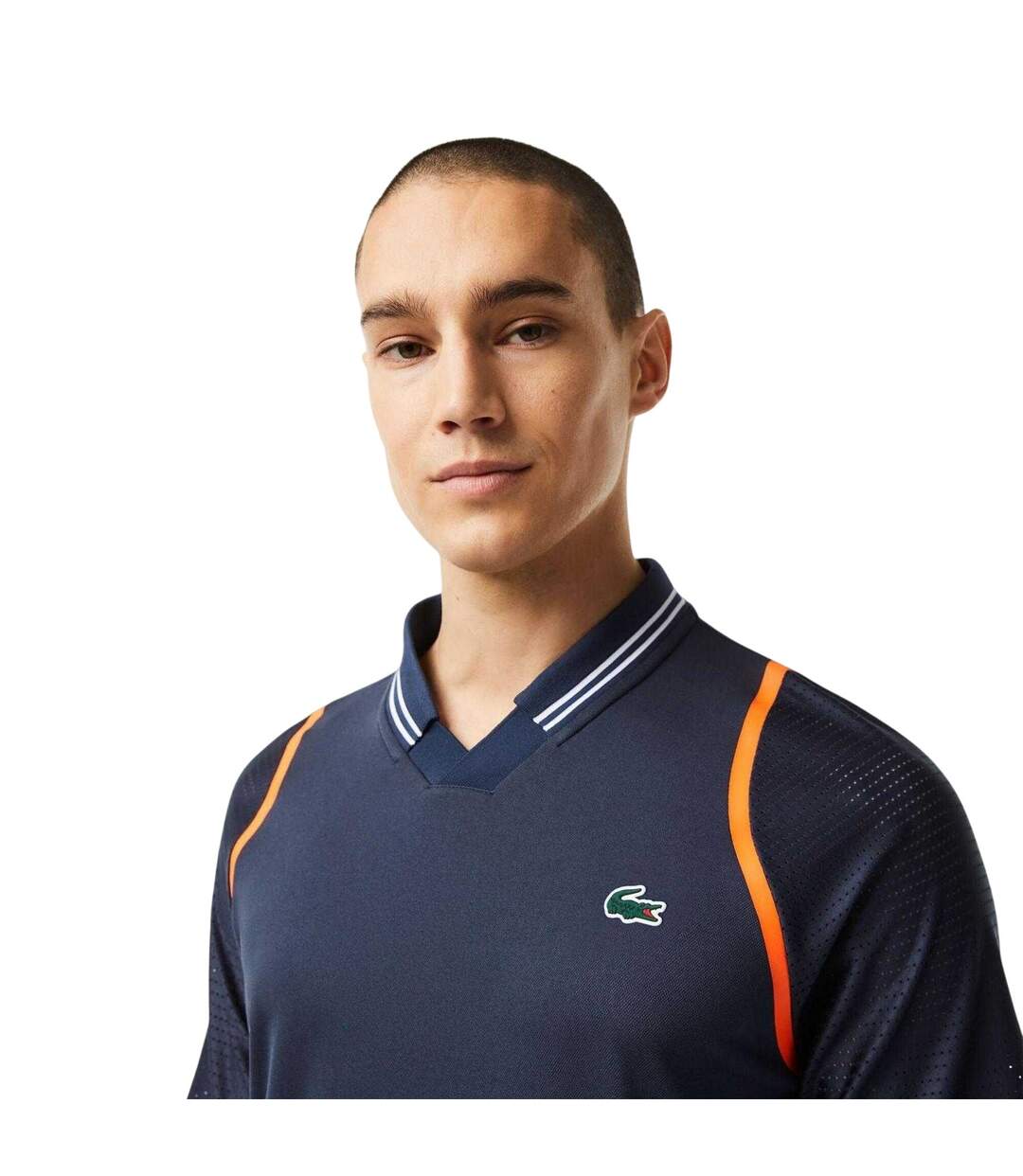 Polo Motif/style Détail Contrasté Homme Bleu Nuit Lacoste-4