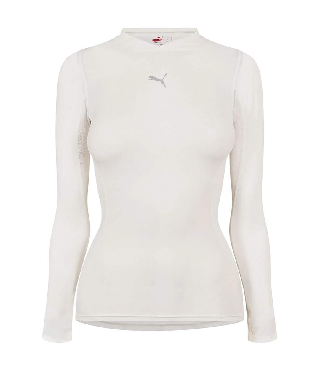 Womens/ladies Pro Vent Base Layer Top White Puma-1