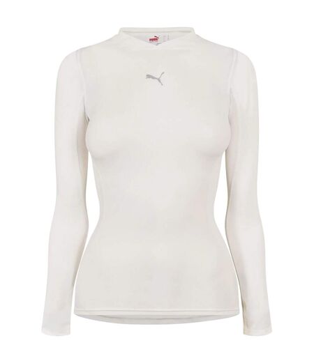 Womens/ladies Pro Vent Base Layer Top White Puma