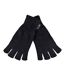 Mens Black 3M Thinsulate Insulation Lined Fingerless Gloves-2