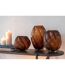 Vase Ondulé en Verre Carol 16cm Marron-4