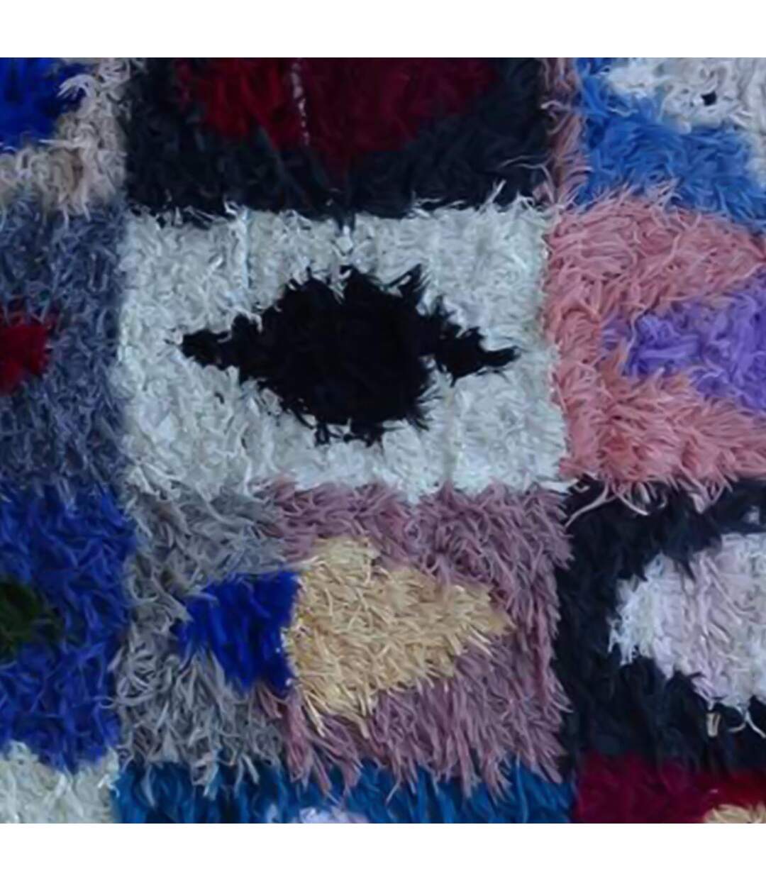 Tapis berbère Fait main KHOURIB Multicolore 105x230 en tissu recyclé-3