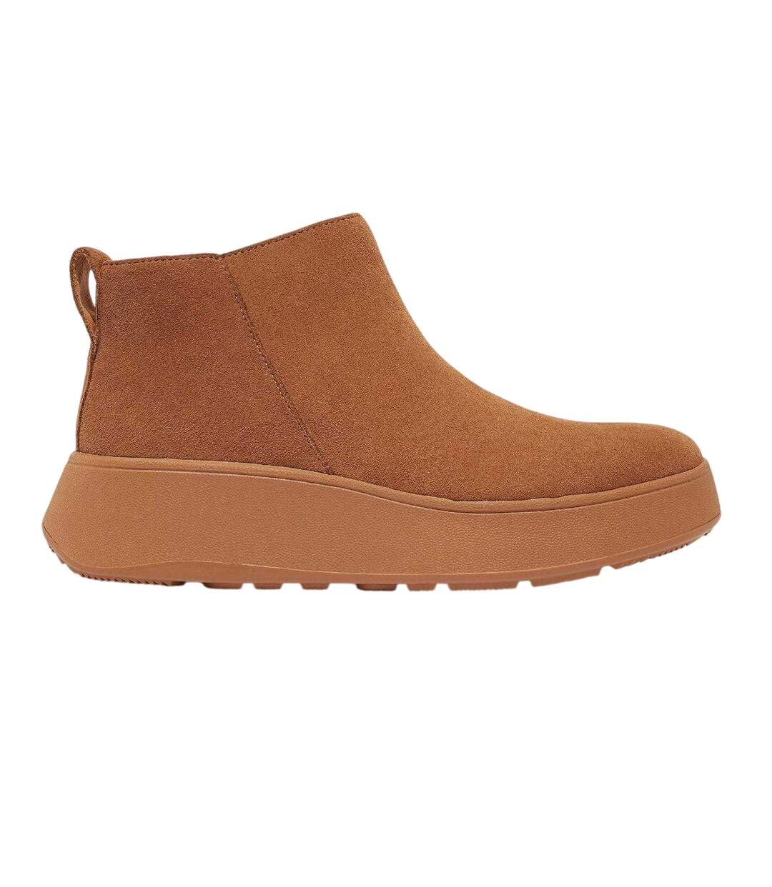 Womens/ladies Mode Suede Flatform Ankle Boots Tan FitFlop-1