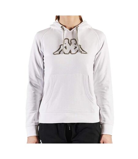 Sweat à Capuche Blanc Femme Kappa Belle Slim - L