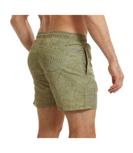 Short de bain imprimé feuilles pour hommes vert kaki RIPT Essentials