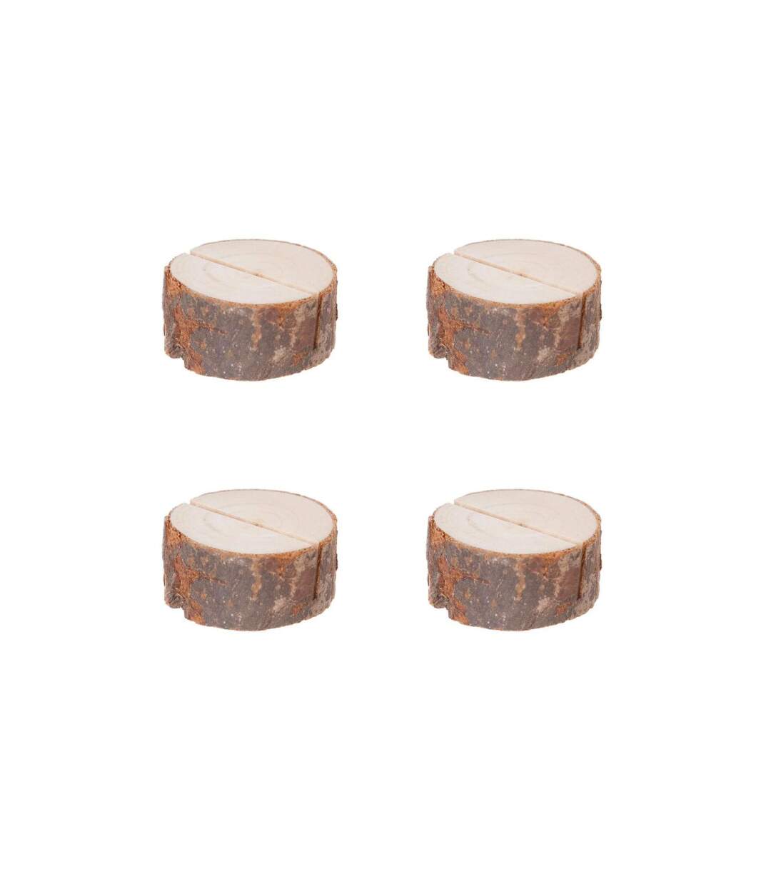 Lot de 4 Cavaliers de Table Rondin 4cm Marron-1