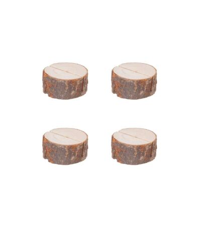 Lot de 4 Cavaliers de Table Rondin 4cm Marron