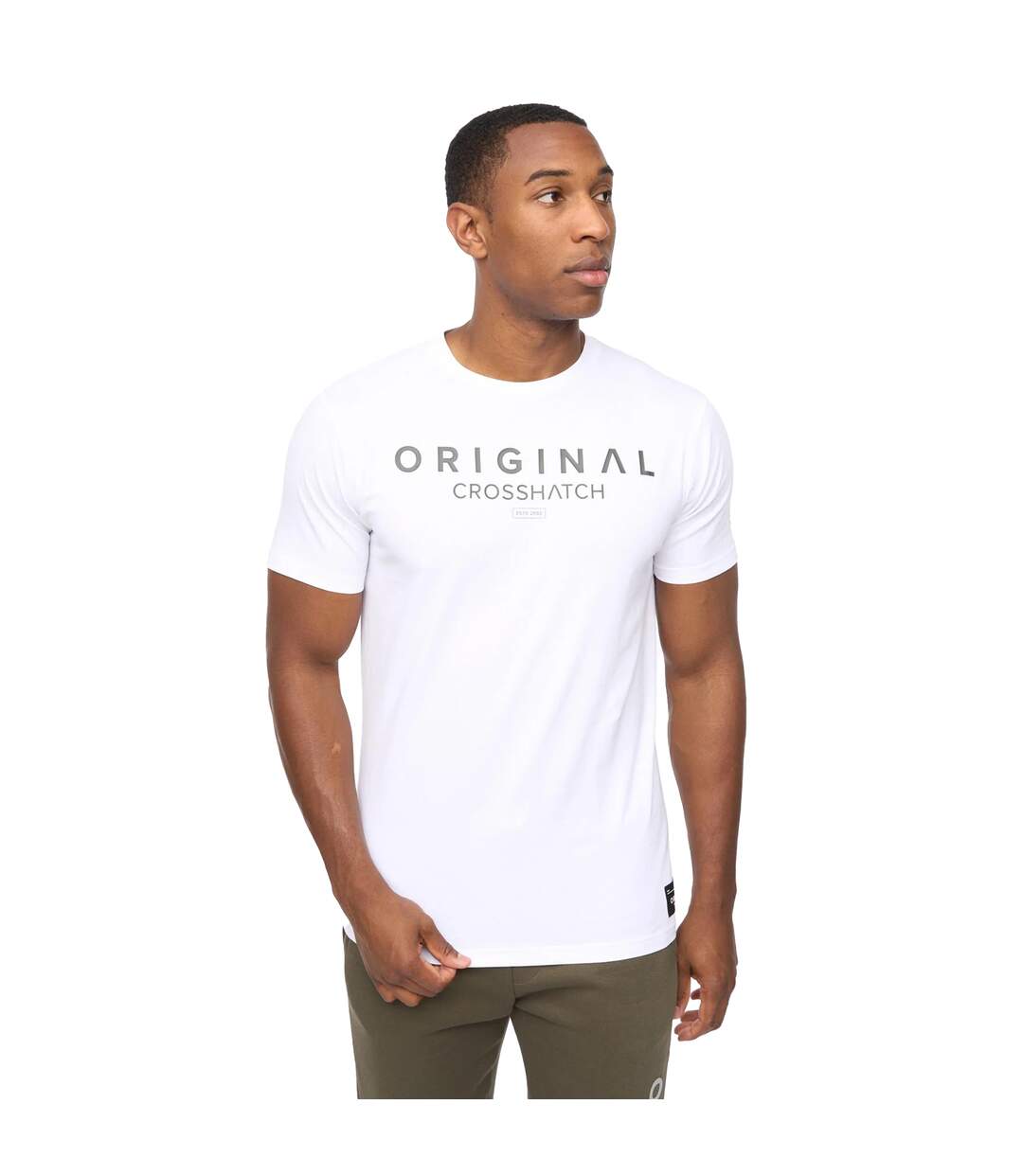 T-shirt Jamals Homme Blanc Crosshatch-2