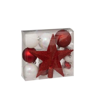 Kit 18 Pièces Déco Noël 21cm Rouge & Blanc