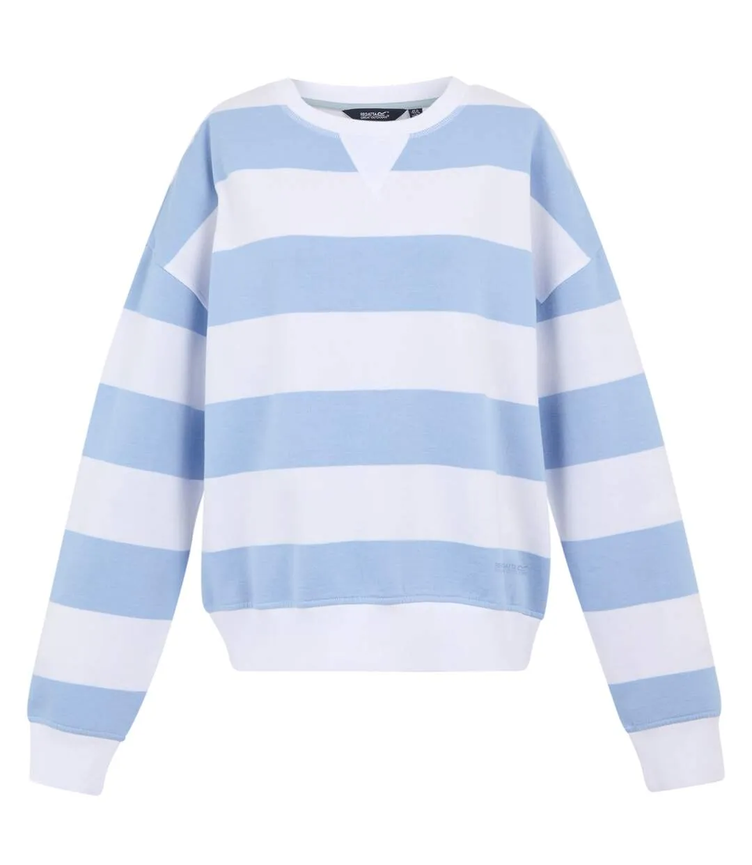 Womens/ladies Avika Ii Stripe Crew Neck Jumper Chambray Blue White Regatta-2