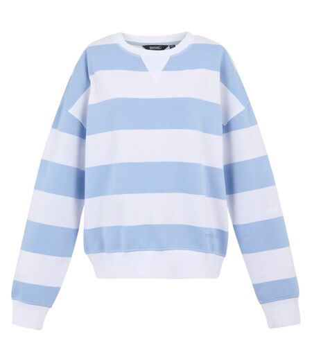 Womens/ladies Avika Ii Stripe Crew Neck Jumper Chambray Blue White Regatta