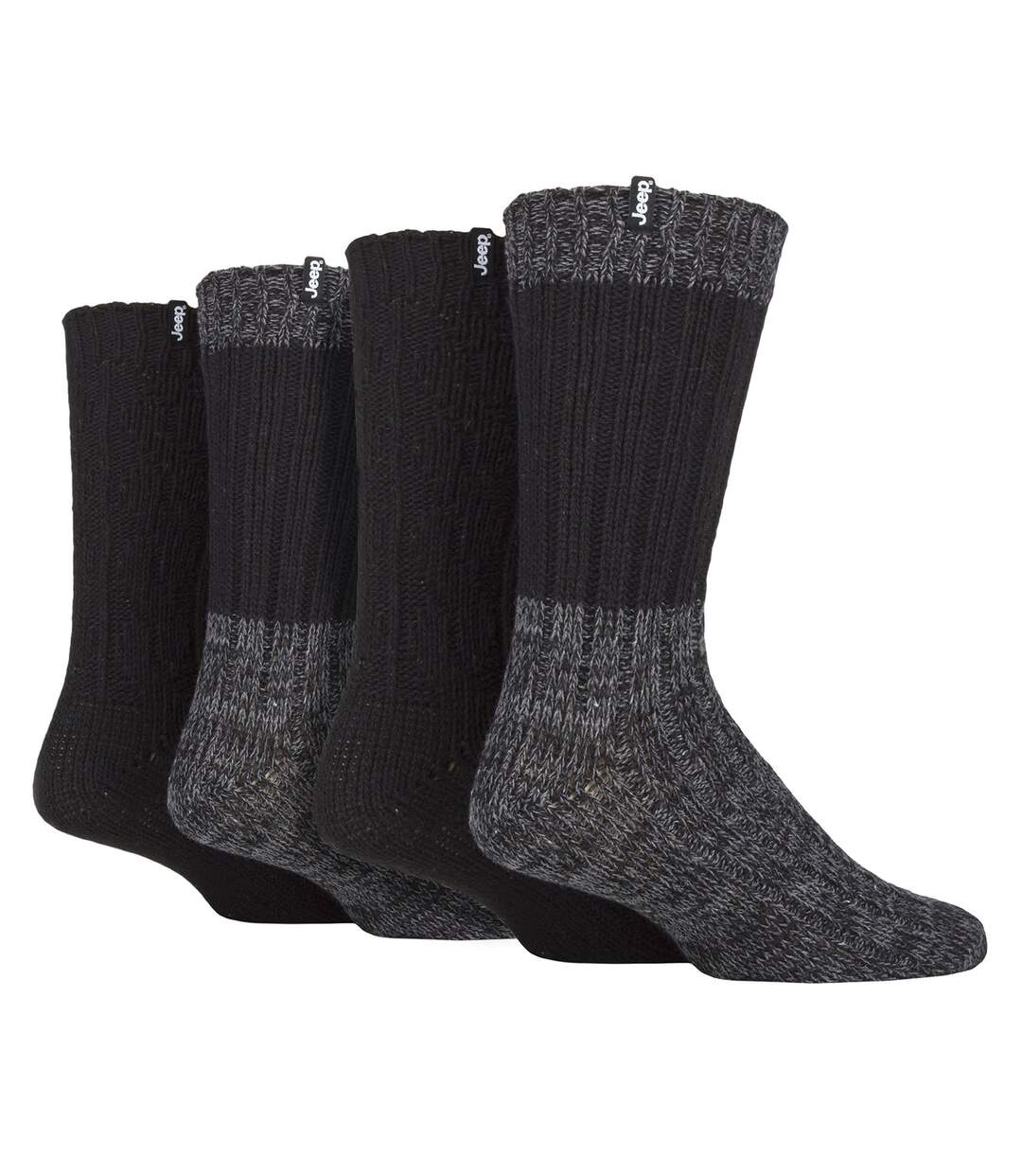 Lot de 4 chaussettes de randonnée en laine mélangée pour hommes-1
