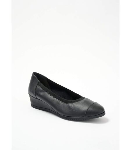Ballerines compensées grande largeur cuir