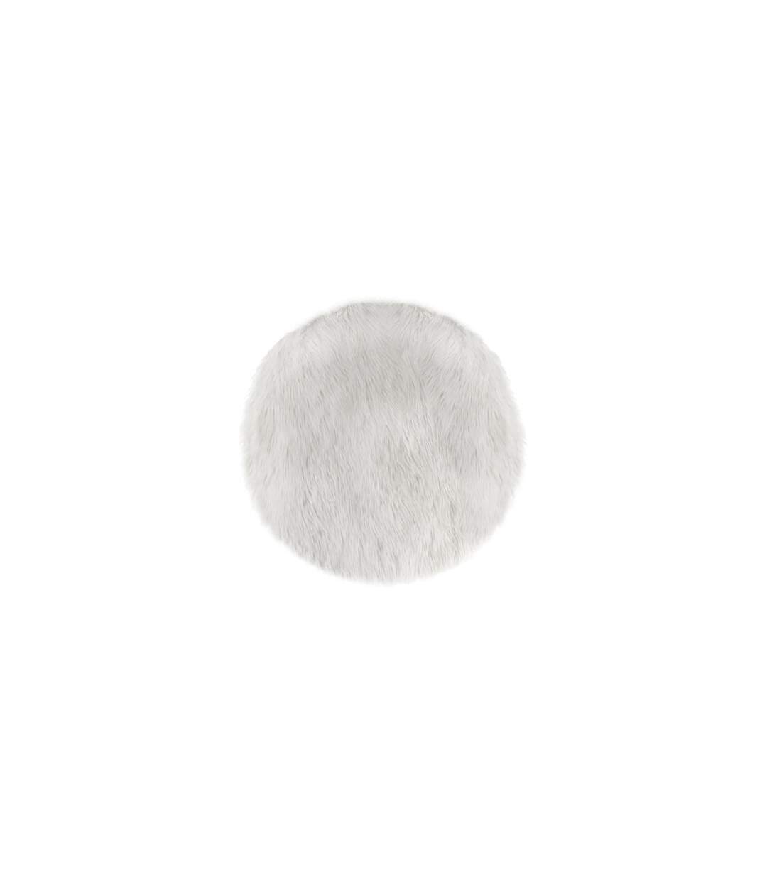 Tapis de Salon Fourrure Cercle 90cm Blanc-2